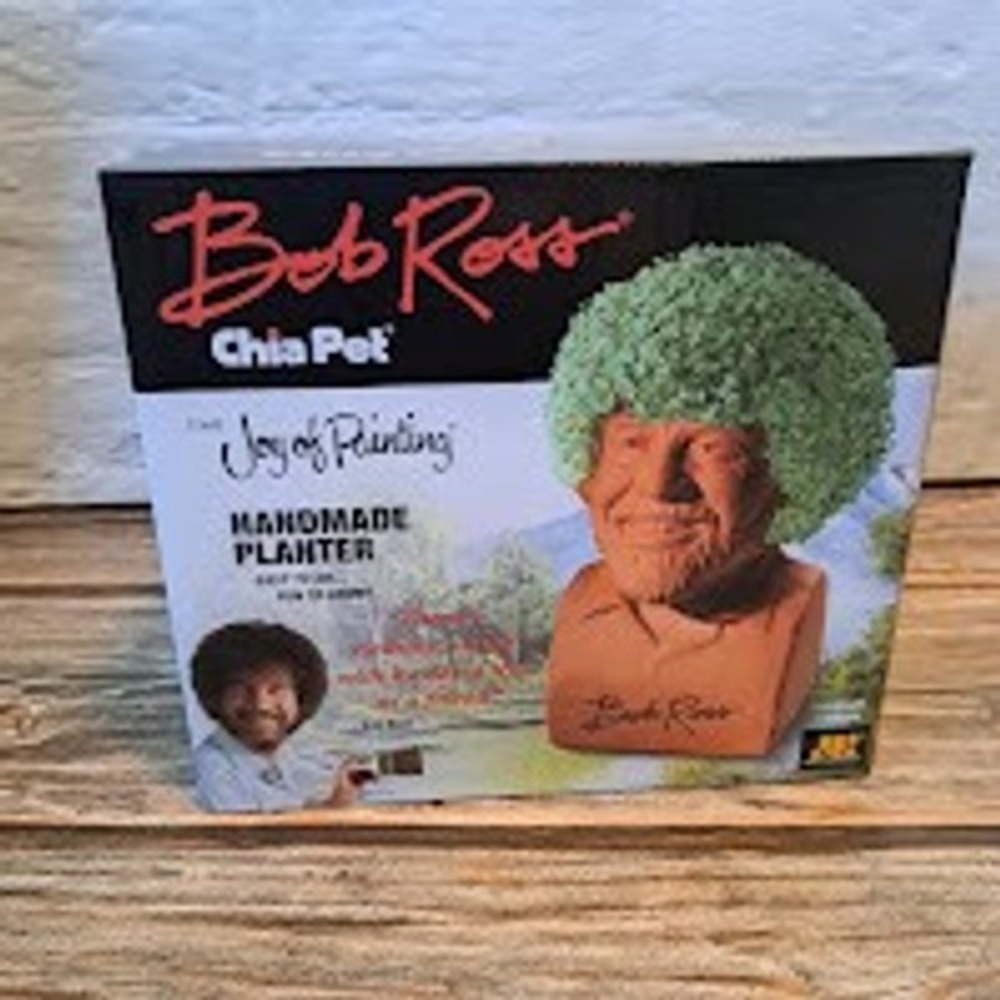 Bob Ross Chia Pet The Joy of Painting Handmade Decorative Planter New in Box